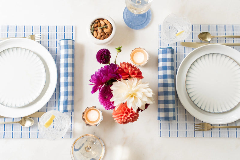Blue Check Acrylic Placemats (Set of 4)