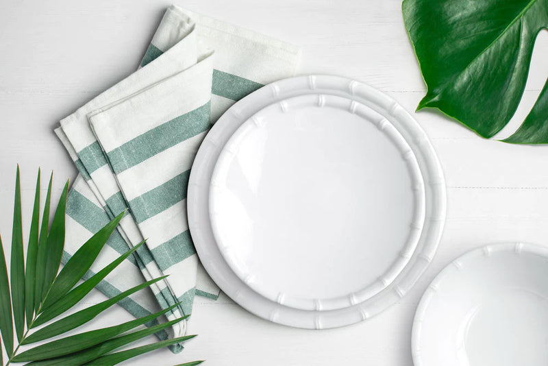 White Bamboo Salad Plate (Set of 4)