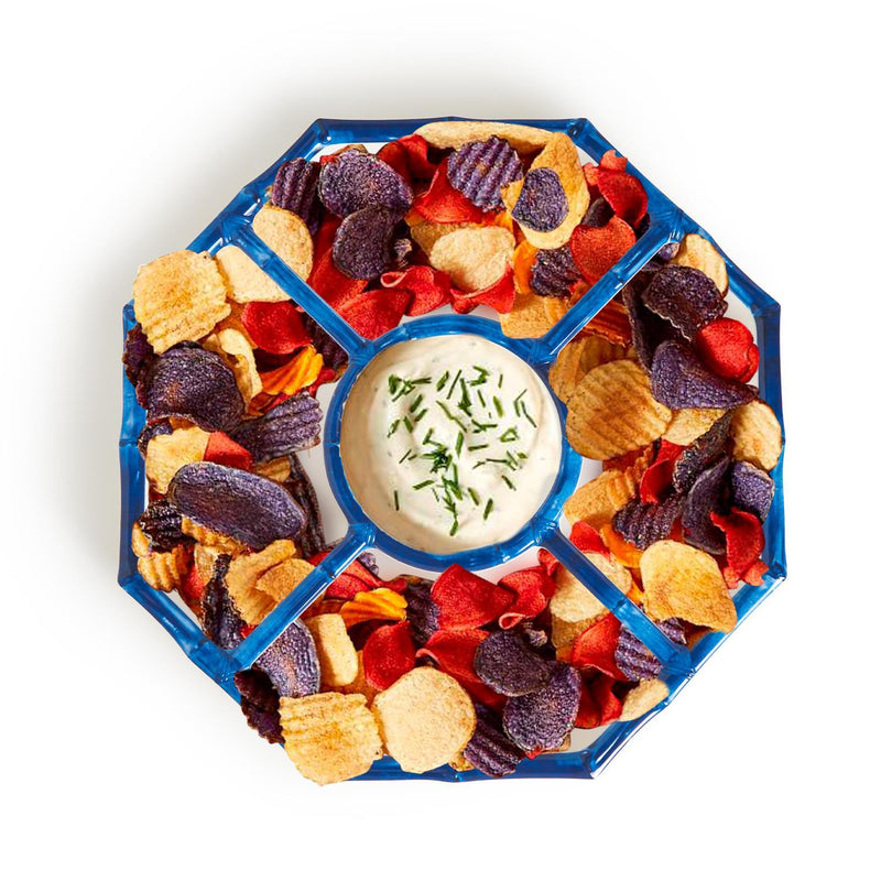 Blue Bamboo Chip & Dip Bowl