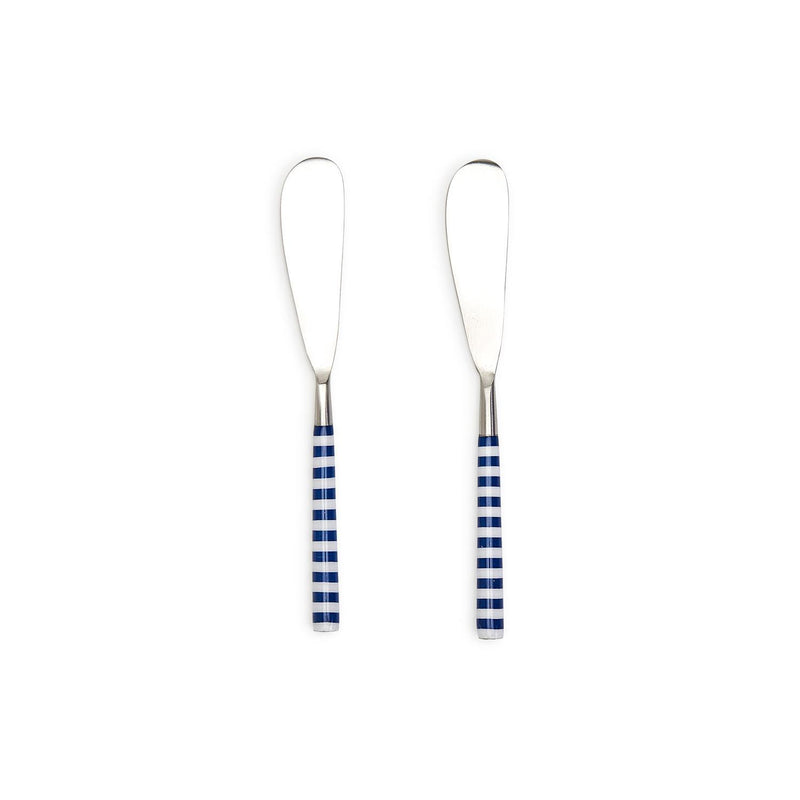 Blue and White Stripe Spreaders (Set of 2)