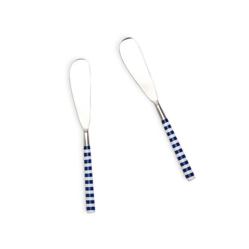Blue and White Stripe Spreaders (Set of 2)