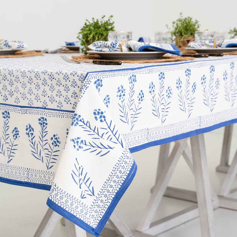Phlox Blue Square Tablecloth