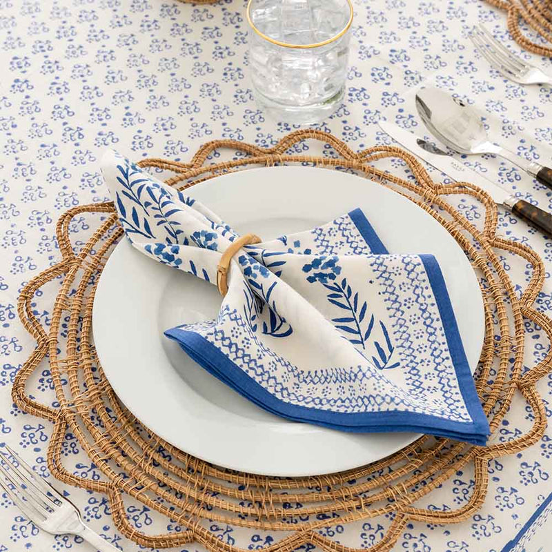 Phlox Blue Square Tablecloth