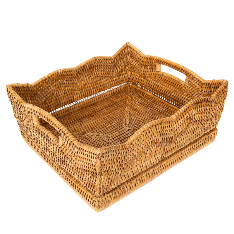 Scalloped Shelf Basket (Brown)