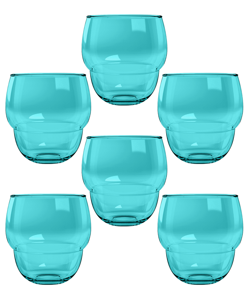 Stacking Bubble Acrylic Tumbler, Teal  (Set of 6)