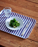 Linen-Coated Tray, Navy & White Stripe (M)