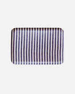 Linen-Coated Tray, Navy & White Stripe (M)