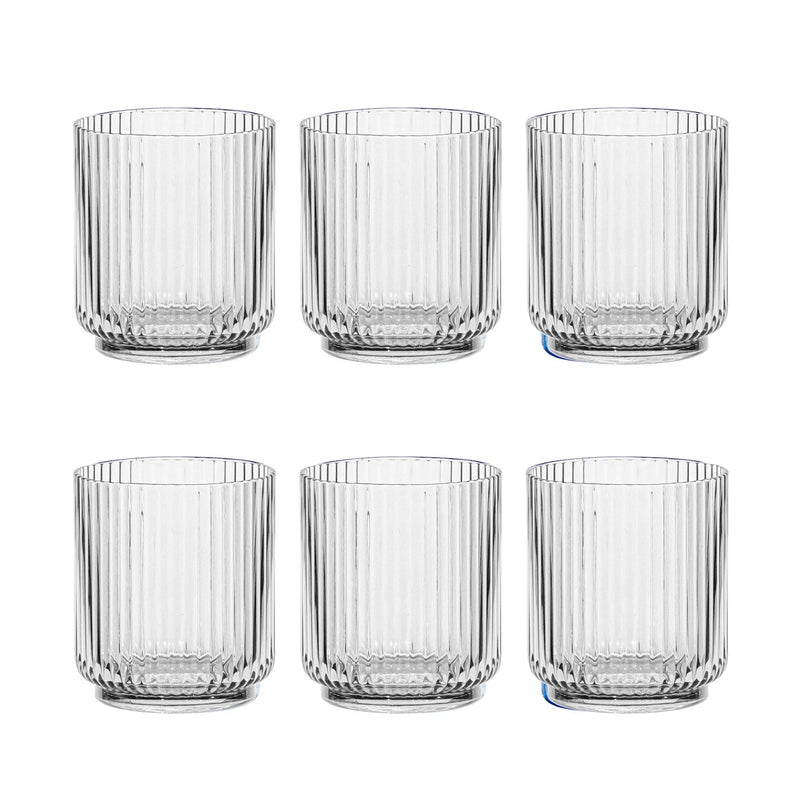 Fluted Acrylic Glass, Clear (Set of 4)