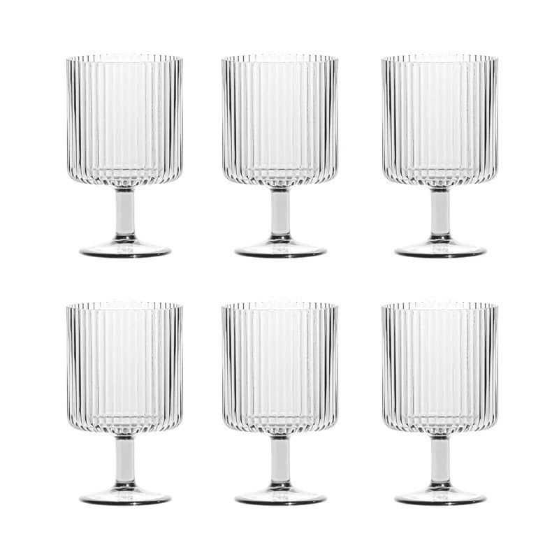 Fluted Stacking Acrylic Goblet, Clear (Set of 4)